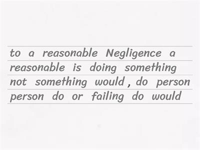 Key Terms - Negligence