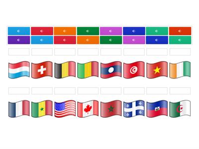 Les drapeaux des pays et provinces francophones