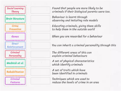 Criminal Behaviour - Key Terms