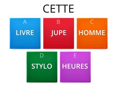 Les adjectifs démonstratifs