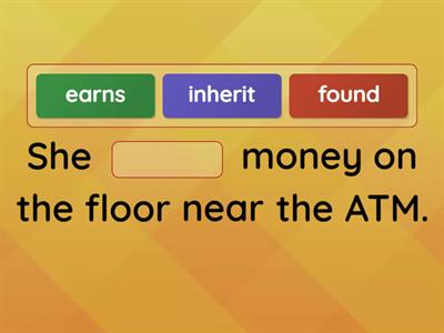 Verbs related to money.