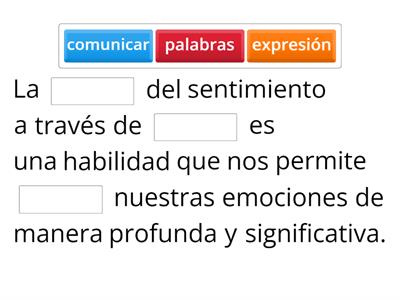 ⁠La expresión del sentimiento a través de palabras 