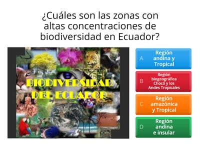 EVALUACION BIODIVERSIDAD - FLORA Y FAUNA ECUADOR 