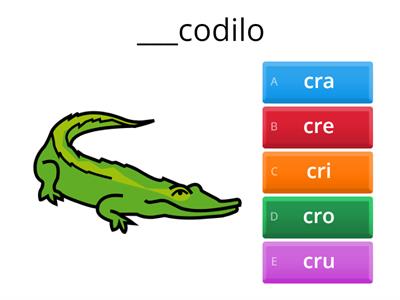 AEAAL - Completa com cra, cre, cri, cro, cru