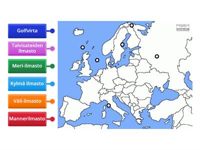 Euroopassa on viisi ilmastotyyppiä