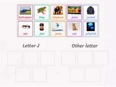 Sorting letter J words 