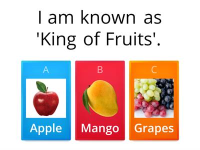  Quiz on fruits and vegetables