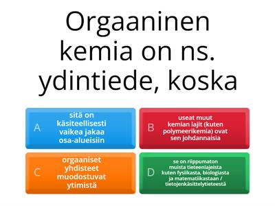 Mitä on orgaaninen kemia