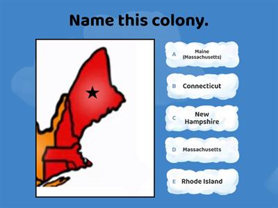 Name the Middle and New England Colonies