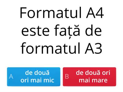 Formate Desen Tehnic  -test ușor