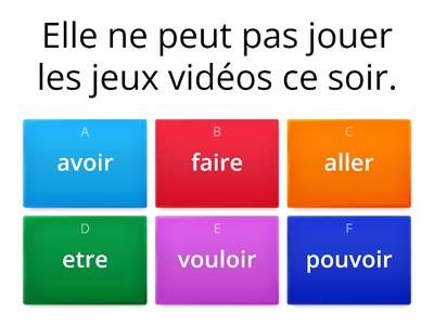 Etre, avoir, faire, aller, vouloir ou pouvoir