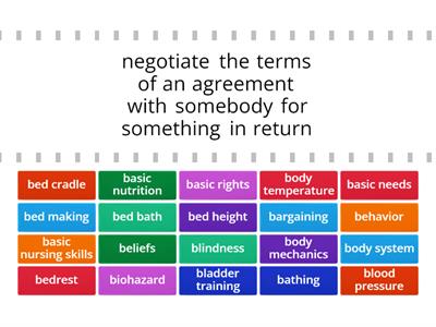 CNA Exam Vocab - B's #1 (bargaining-body temp)