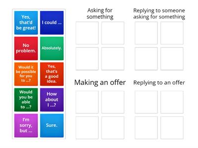Phrases for making and responding to offers and requests 2