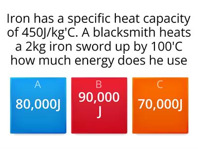 Specific heat capacity equation