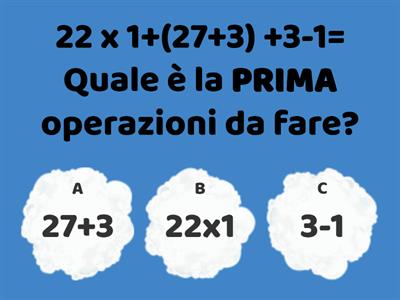 QUIZ ESPRESSIONI ALGEBRICHE