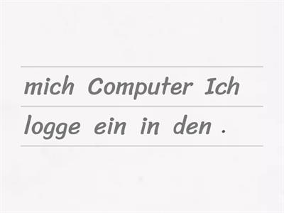 PC-Training Sätze in die richtige Reihenfolge 