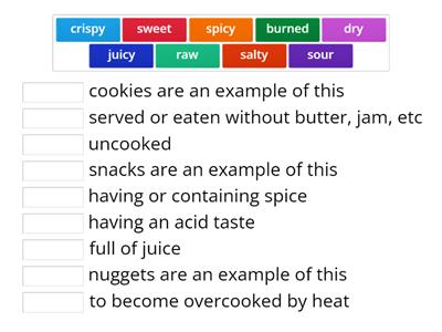 Adjectives to describe food 