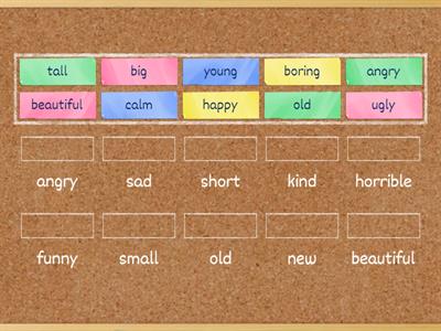 Adjectives: antonyms