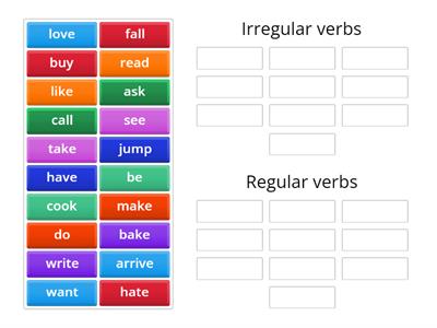 Past simple - regular and irregular verbs
