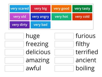 EO2 Unit 1 Extreme adjectives. Don't use "very" with them.