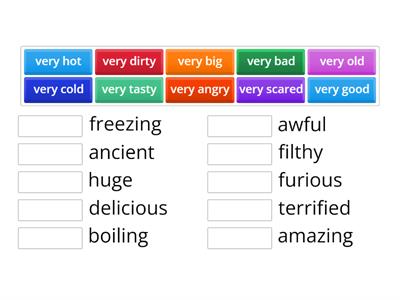 EO2 Unit 1 Extreme adjectives. Don't use "very" with them.
