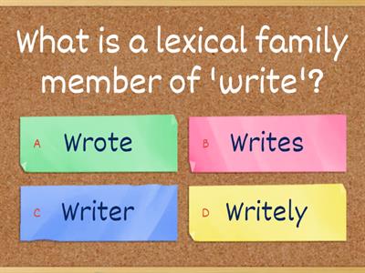 B1 Level Lexical Families #1