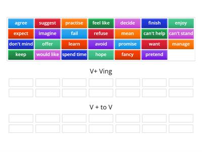 V+Ving/to inf