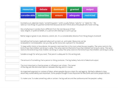 Year 4 - Unit 4 - 10 Academic Words