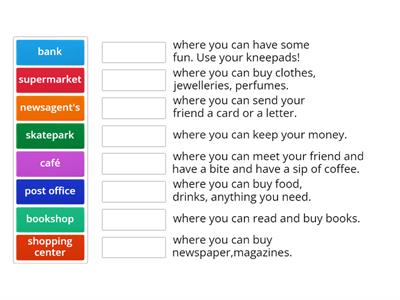 Vocabulary Full blast 1 Unit 4 places