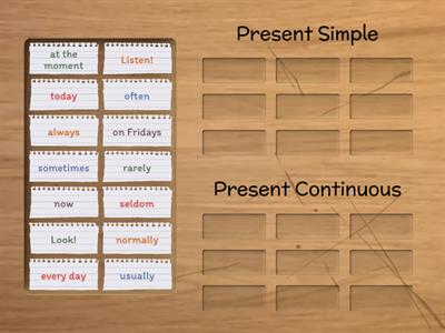 Present Simple and Present Continuous (time expressions)