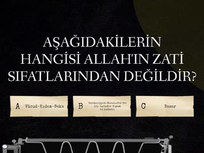 ALLAH'IN ZATİ SIFATLARI