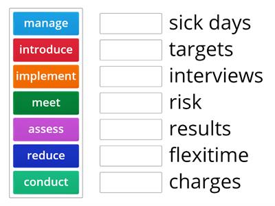 Useful verb noun collocations for report writing