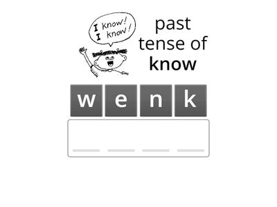 Past simple tense (irregular forms)