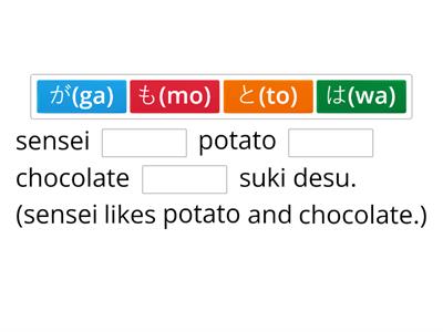 Using the appropriate particles in like / dislike sentences. 