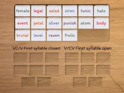  VC/V or V/CV  Megawords practice