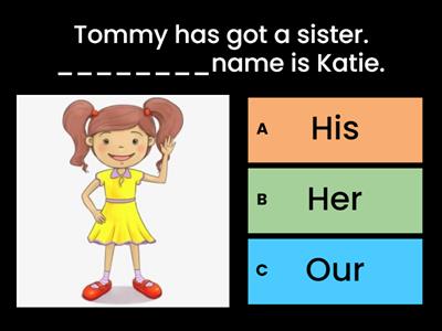 J2 Quiz possessive adjectives 