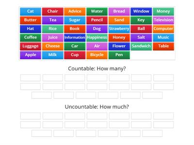 Countable (How many?) or Uncountable (How much?)