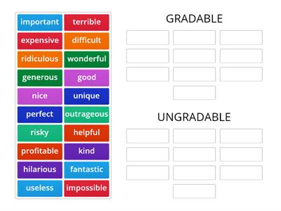 Gradable and Ungradable Adjectives