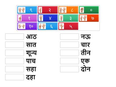        अक्षरातील  आणि अंकातील संख्या जुळवा  वर्ग - १ ला 