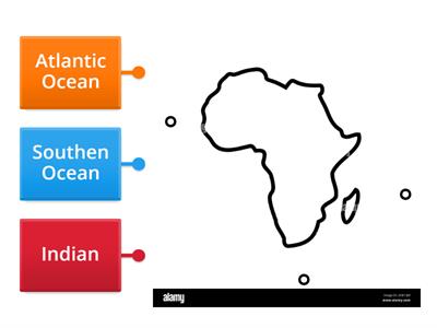 Match-Up each Ocean to its position around africa 