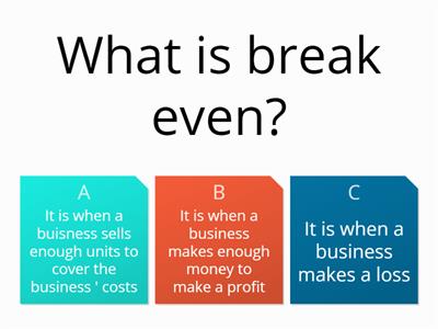 Break Even and Costs Business Level 2