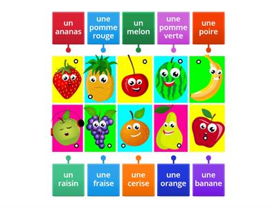 Fruits francais - yhdistä kuva ja sana