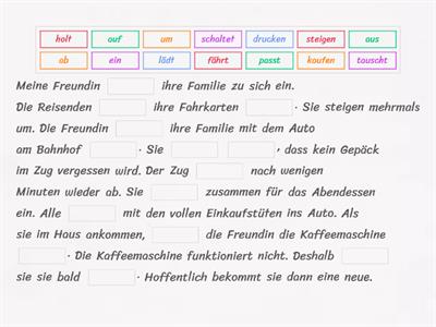 Trennbare und untrennbare Verben im Präsens