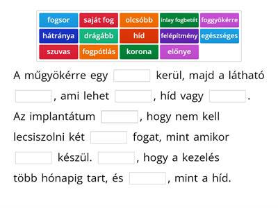 6th - Lyukas szöveg - Implantátum II.