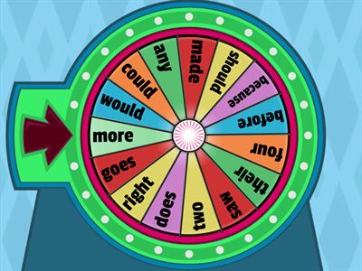 Spin the wheel - tricky words