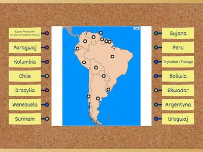 Ameryka Południowa- mapa polityczna