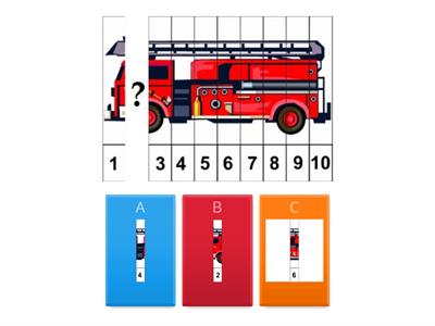 Tűzoltó puzzle: Melyik elem illik a kérdőjel helyére? A számok is segíthetnek! 