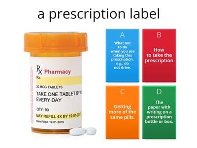 A prescription label: Quiz