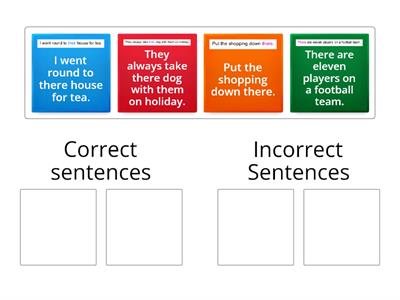 Sort the correct sentences with 'there'