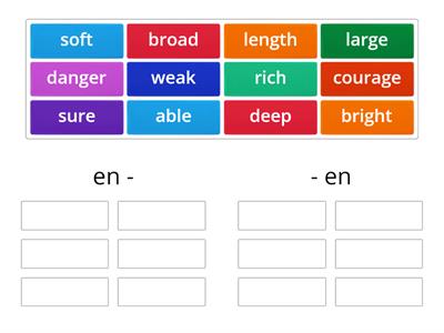 Verbs: en- / -en